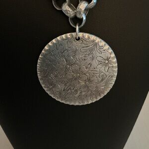 Pewter Medallion Pendant Necklace